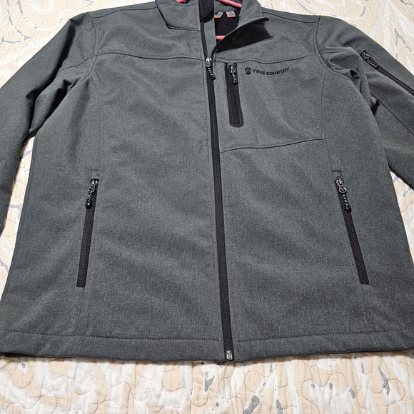 Free Country Jacket Mens Medium Gray Softshell Fleece Lined Gorpcore Outdoors - Picture 5 of 9